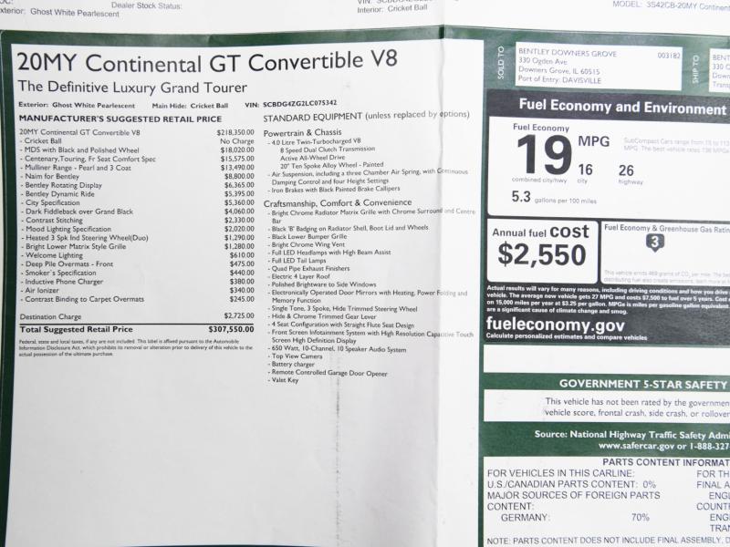 Used 2020 Bentley Continental GTC Convertible GTC V8 | Gurnee, IL