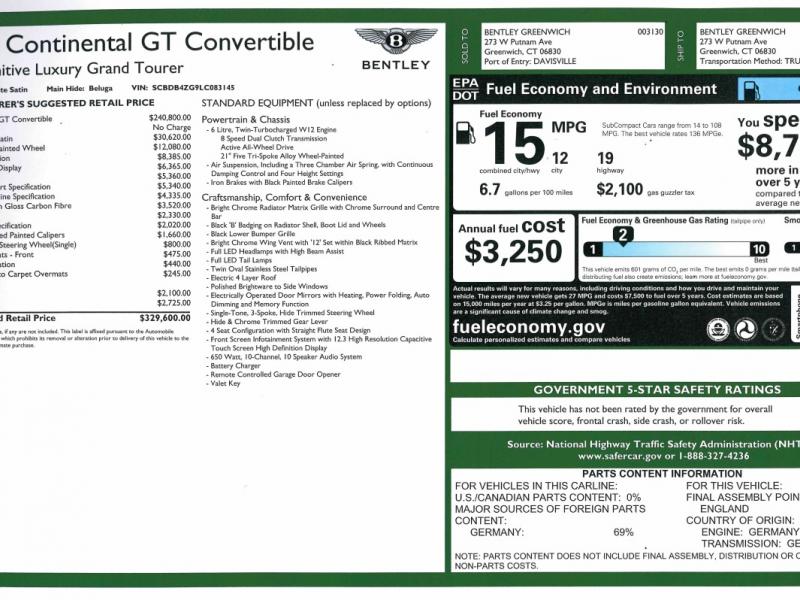 Used 2020 Bentley Continental GTC W12 | Gurnee, IL