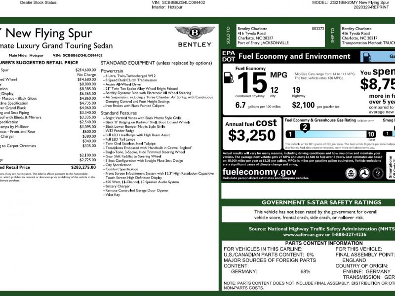 Used 2020 Bentley Flying Spur W12 | Gurnee, IL