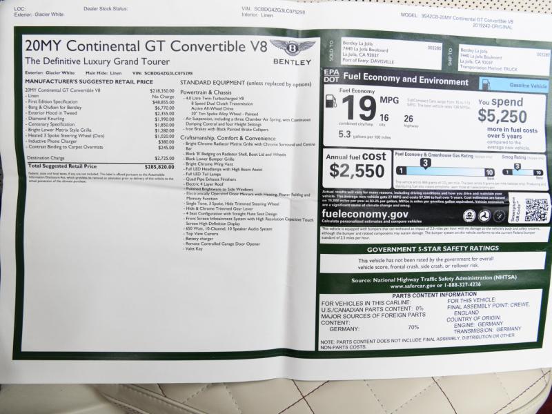 Used 2020 Bentley continental GTC Convertible GTC V8 | Gurnee, IL