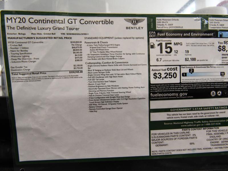 Used 2020 Bentley continental GTC Convertible GTC | Gurnee, IL