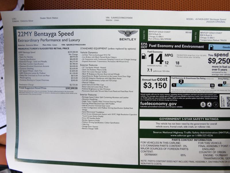 Used 2022 Bentley Bentayga Speed | Gurnee, IL