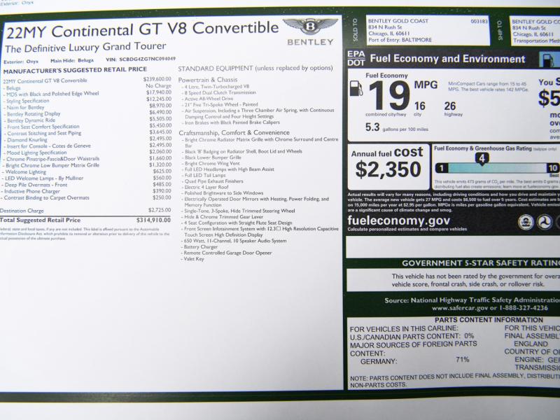 Used 2022 Bentley continental GTC Convertible GTC V8 | Gurnee, IL